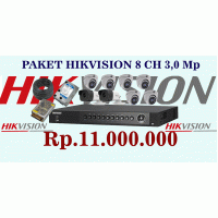 Paket Hikvision 8 Channel 3,0 Megapixel 